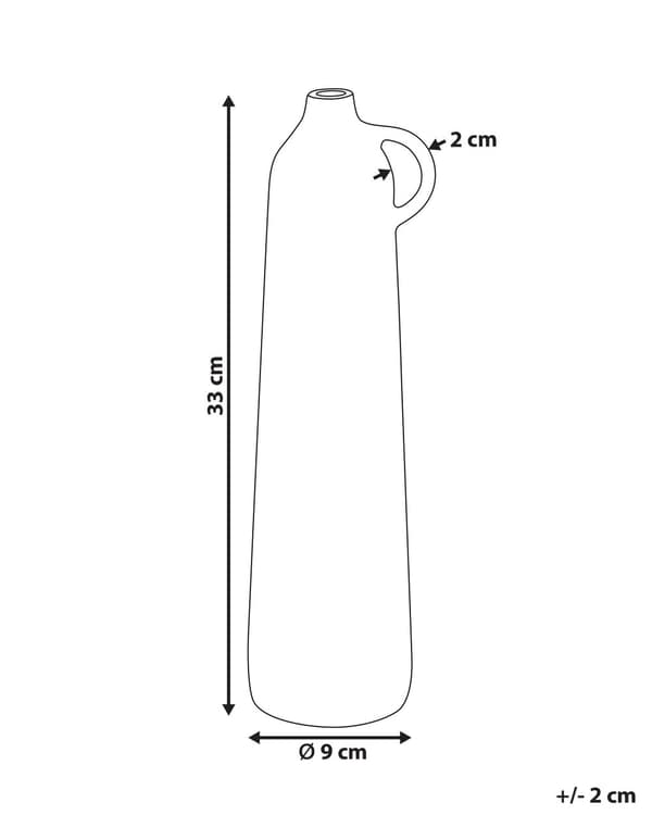 Koristemaljakko musta alumiini kahva 33 cm korkea pyöreä moderni tyyli