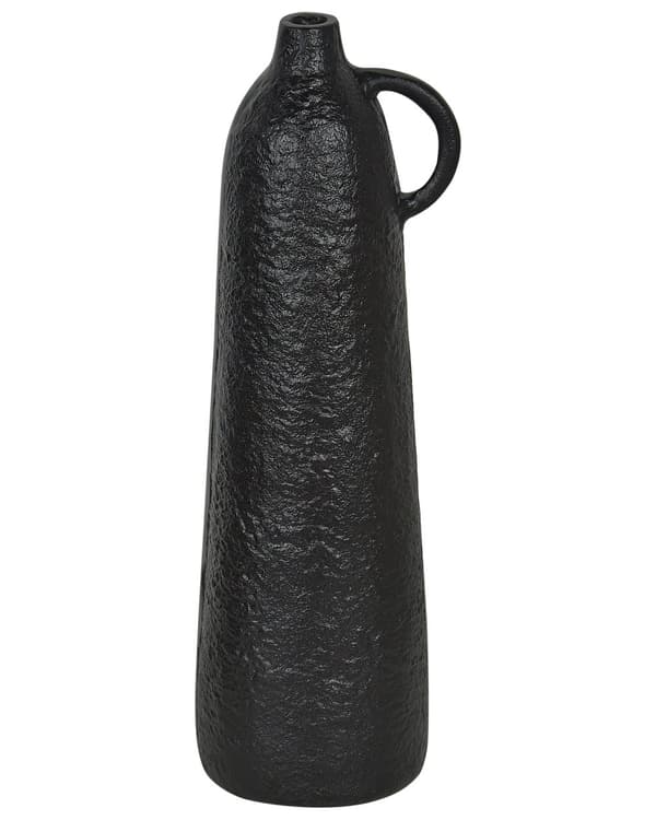 Koristemaljakko musta alumiini kahva 33 cm korkea pyöreä moderni tyyli