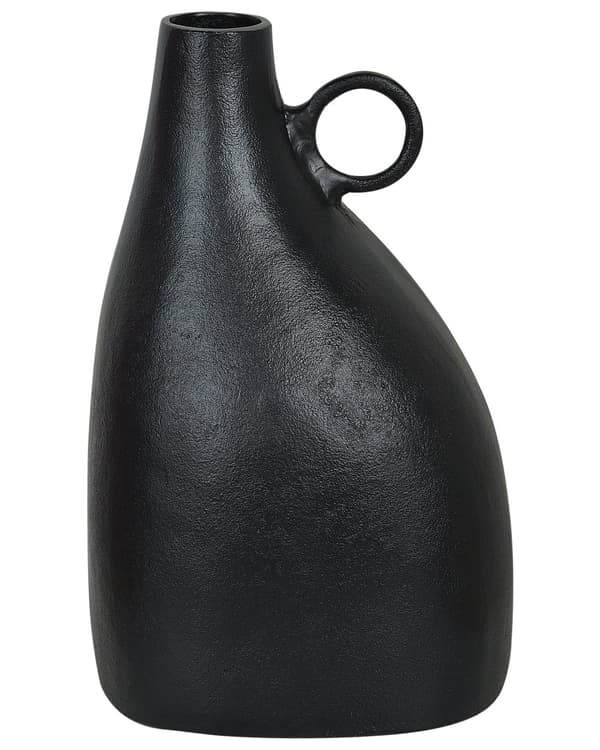 Dekorativ vase Svart Aluminium 36 cm Håndtak Moderne design Dekorasjon Tilbehør