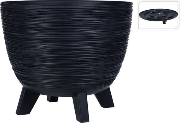 Kruka Svart Plast 29 cm