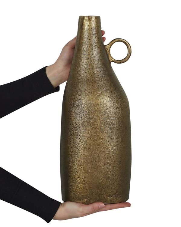 Dekorativ Vas Mässingsfinish Aluminium 46 cm Hemtillbehör Dekoration Vardagsrum Sovrum Matsal