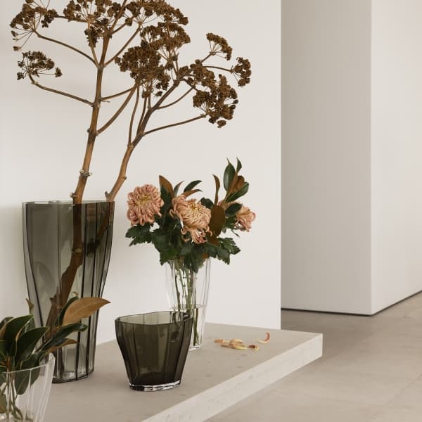 Reed Vase Moss Green, 17,5cm - Orrefors