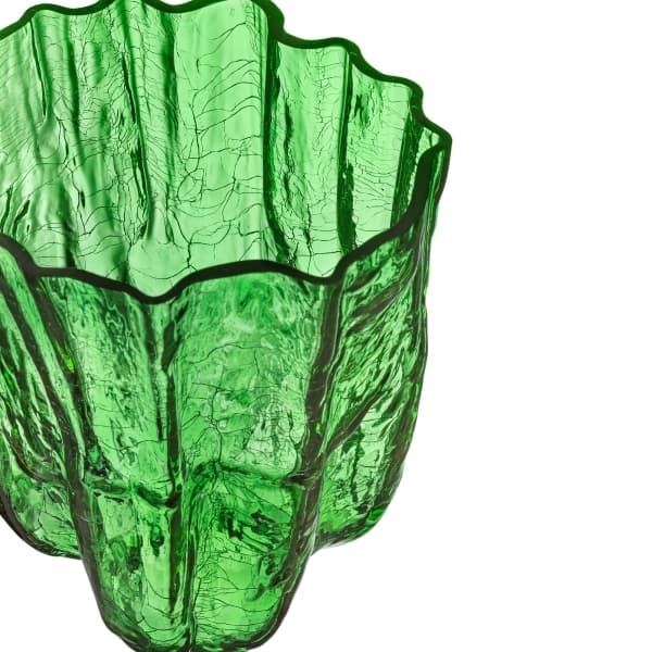 Crackle Vase Green, H 27cm - Kosta Boda
