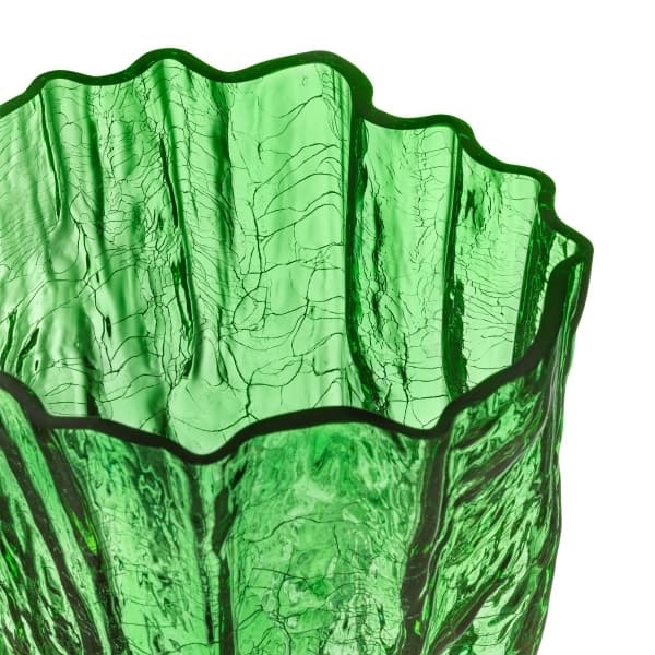 Crackle Vase Green, H 27cm - Kosta Boda