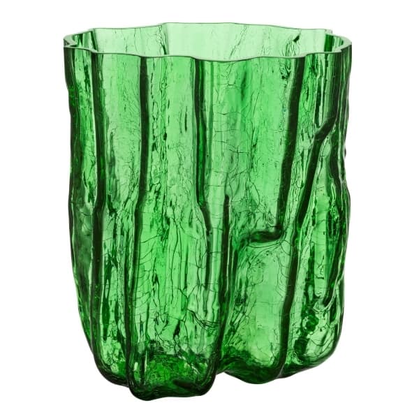 Crackle Vase Green, H 27cm - Kosta Boda