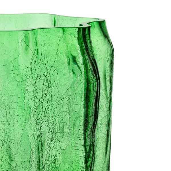 Crackle Vase Green, H 37cm - Kosta Boda