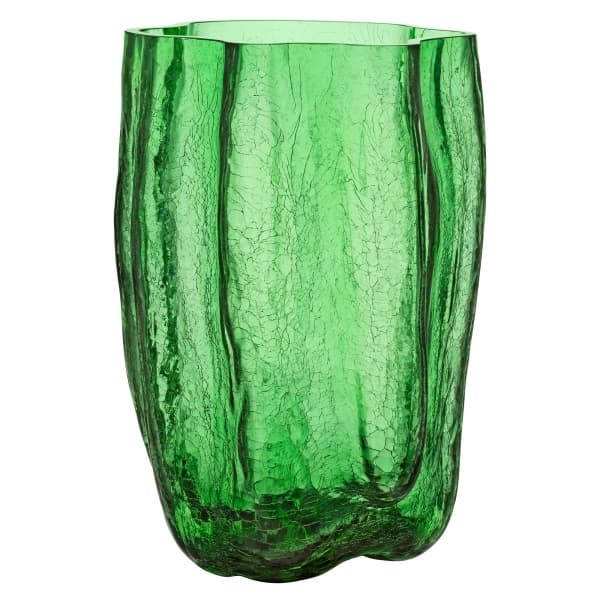 Crackle Vase Green, H 37cm - Kosta Boda