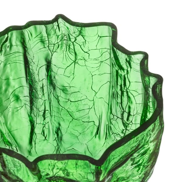 Crackle Vase Green, H 17,5cm - Kosta Boda