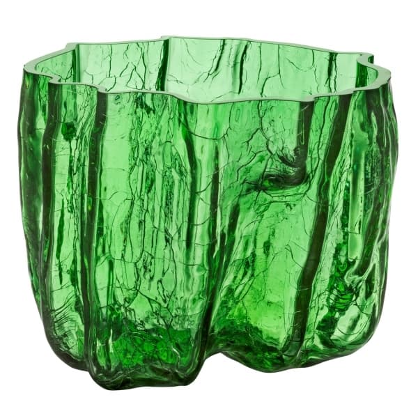 Crackle Vase Green, H 17,5cm - Kosta Boda