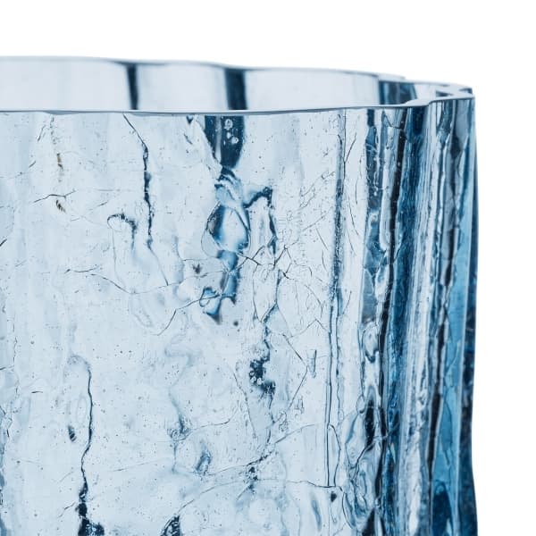 Crackle Vase Circular Glass, H 27cm - Kosta Boda