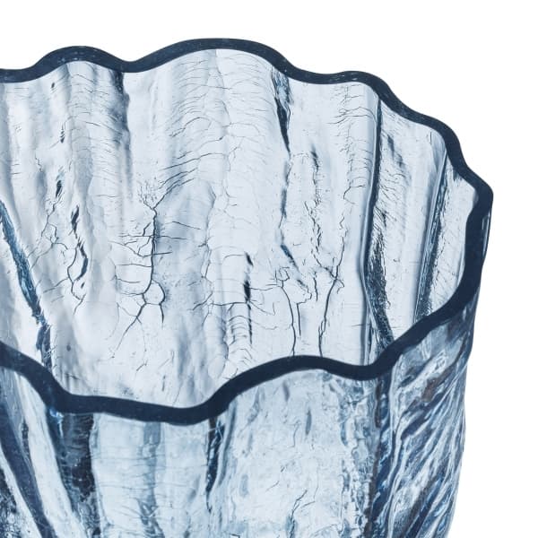 Crackle Vase Circular Glass, H 27cm - Kosta Boda