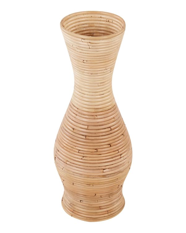 Vase Natur Rattan 50 cm Boheme og rustic stil Buet form Dekorations Tilbehør stue værelse køkken