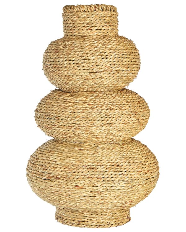Dekorativ vase Lyst sjøgress 41 cm Håndlaget Naturlig stil Vase for tørkede blomster Dekorasjon Tilbehør