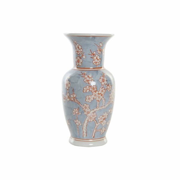 Vas DKD Home Decor 13 x 13 x 31 cm Porslin Blå Orange Orientalisk