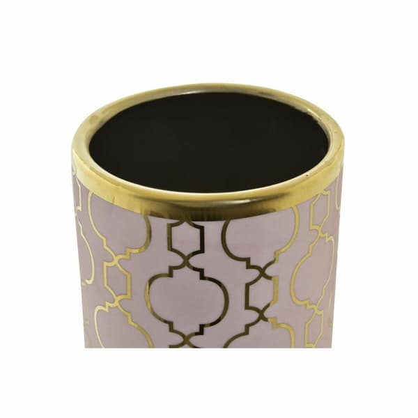 Vas DKD Home Decor Rosa Gyllene Porslin Orientalisk Kromad 14 x 14 x 32 cm