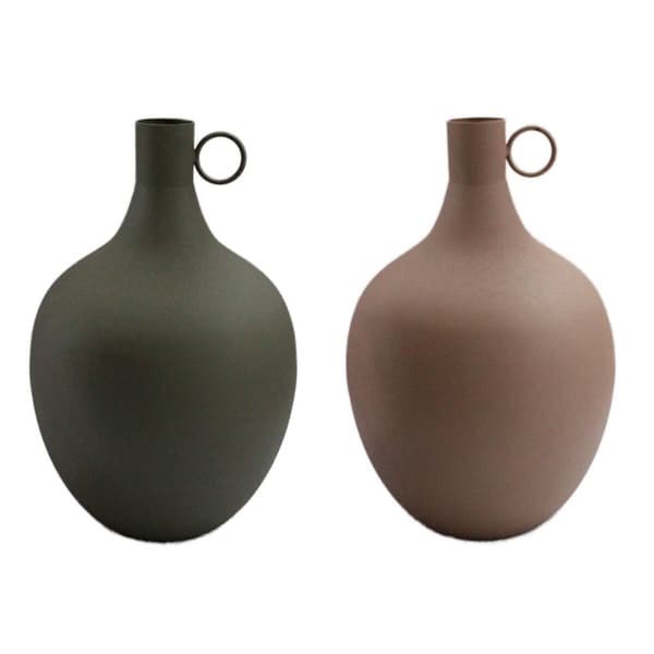 Vas DKD Home Decor 23 x 23 x 38,5 cm Aluminium (2 antal)