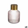 Miniatyrbild 1 av 3: Vas Ränder Rosa Gyllene Glas 12 x 18 x 12 cm (6 antal)