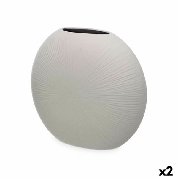 Vas Grå Keramik 36 x 34 x 16 cm (2 antal) Rund