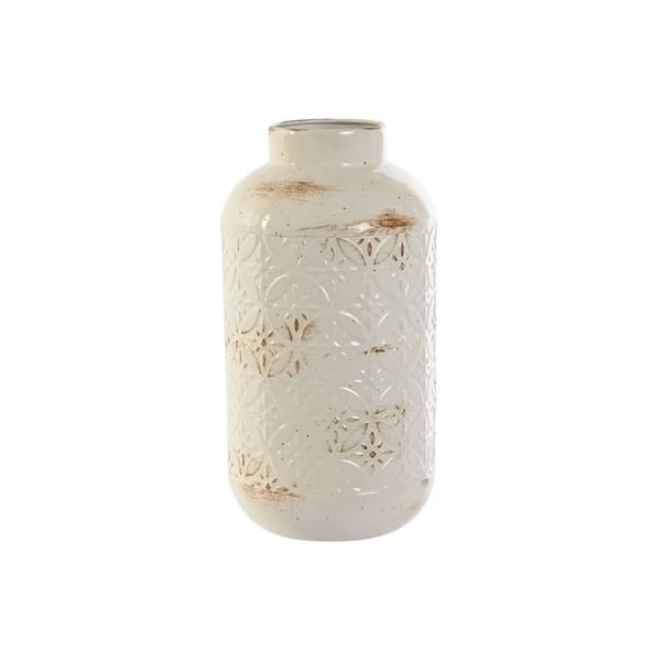 Vas Home ESPRIT Vit Metall 15 x 15 x 28 cm