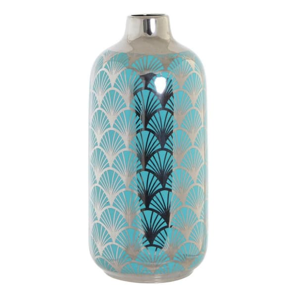 Vase DKD Home Decor Porcelæn Turkisblå Orientalsk (15 x 15 x 41.5 cm)