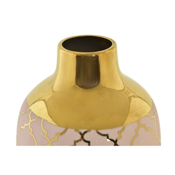 Vase DKD Home Decor Porcelæn Pink Gylden Orientalsk (15 x 15 x 41,5 cm)