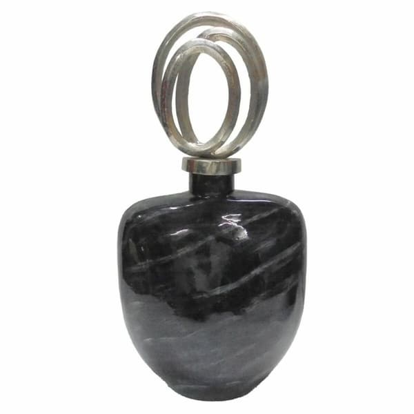 Vase DKD Home Decor Krystal Sølvfarvet Sort Aluminium Moderne (23 x 13 x 41 cm)