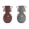 Miniatyrbillede 1 af 3: Vase DKD Home Decor 14 x 13 x 24 cm Grå Metal Terrakotta (2 enheder)
