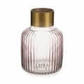Miniatyrbillede 2 af 3: Vase Striber Pink Gylden Glas 14,5 x 22 x 14,5 cm (6 enheder)