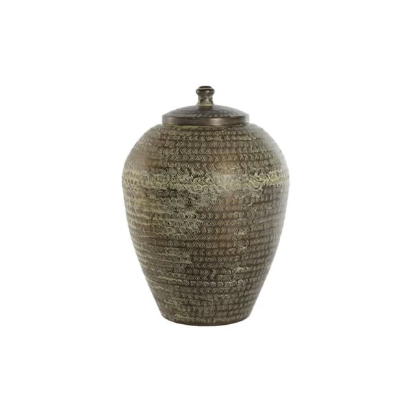 Vase Home ESPRIT Grøn Aluminium 40 x 40 x 49 cm