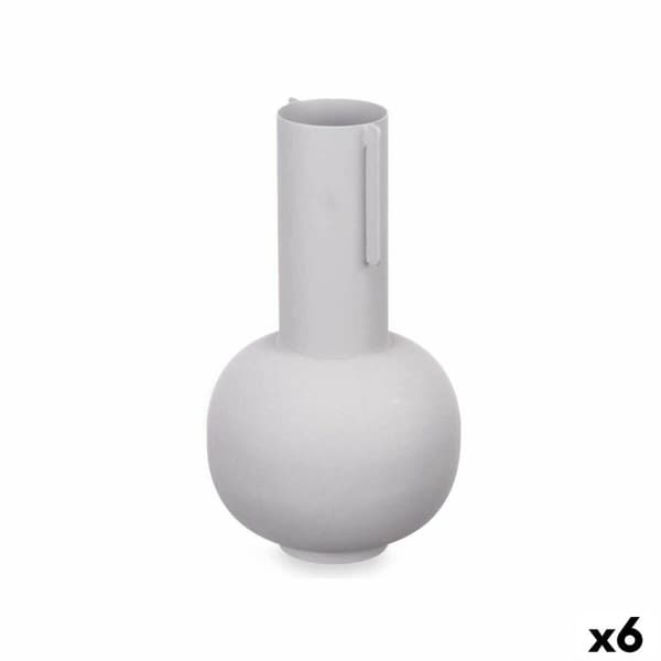 Vase Grå Stål 14 x 28 x 14 cm (6 enheder)