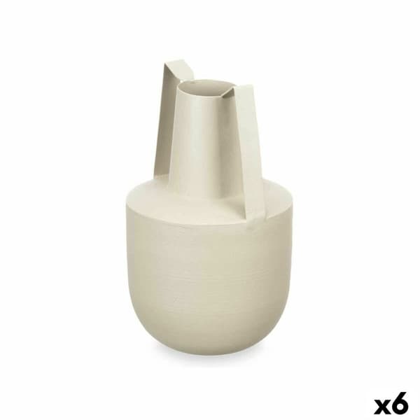 Vase Med håndtag Lys brun Stål 14 x 24 x 14 cm (6 enheder)