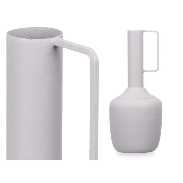 Vase Med håndtag Grå Stål 12 x 30 x 12 cm (6 enheder)
