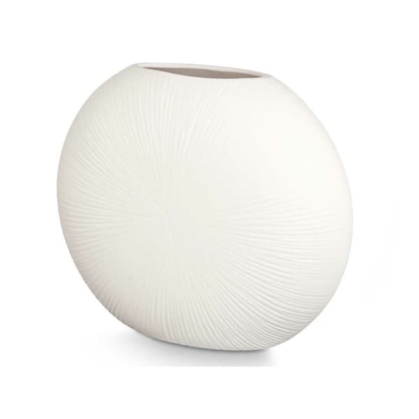 Vase Cirkulær Hvid Keramik 40 x 34,5 x 16 cm (2 enheder)