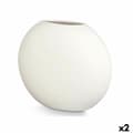 Miniatyrbillede 1 af 4: Vase Cirkulær Hvid Keramik 40 x 34,5 x 16 cm (2 enheder)