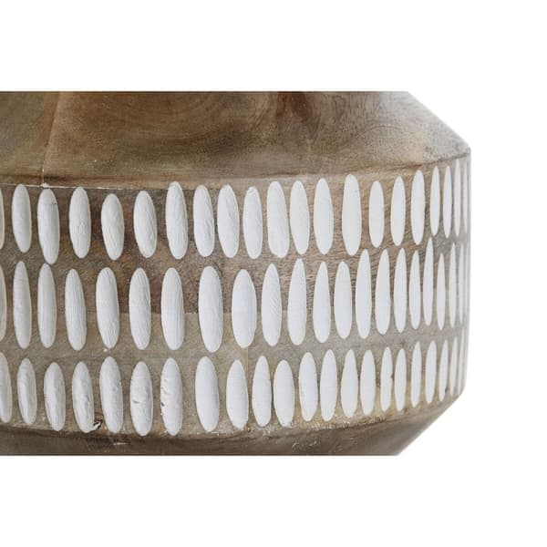Vase Home ESPRIT Hvid Brun Mangotræ Kolonistil 18 x 18 x 19 cm