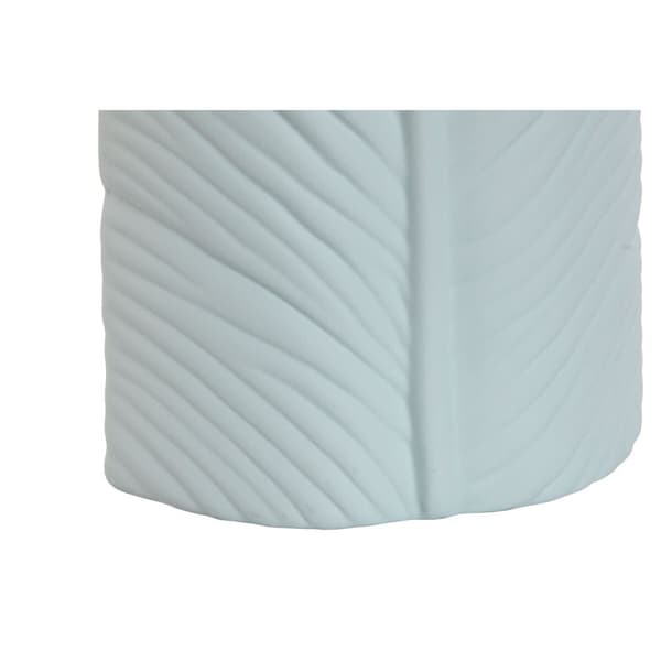 Vase Home ESPRIT Himmelblå Stentøj Tropisk Blad af en plante 22 x 15 x 70 cm