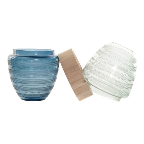 Vase DKD Home Decor Blå Mint Tre Krystall Moderne (21 x 21 x 43 cm)