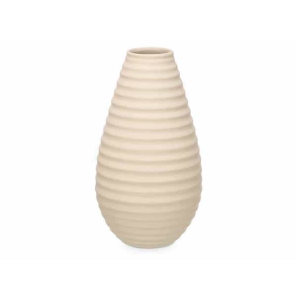 Vase Beige Keramikk 22 x 44 x 22 cm (2 enheter) Striper