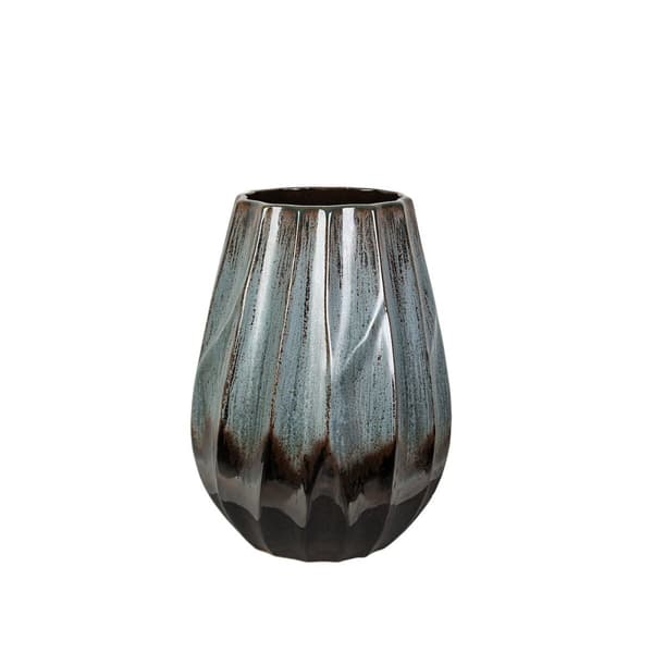 Blomstervase Romimex Blå Svart Blå/Svart Keramikk 23 x 28 x 23 cm