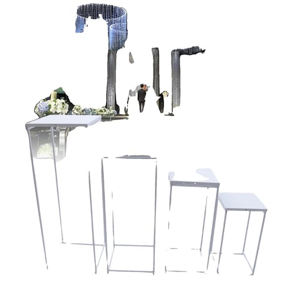 Hvid Metal Blomsterstativ, Holdbart Jern, Nem Samling, Flere Størrelser,Hvid