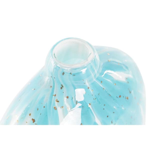 Vas DKD Home Decor Blå Glas Medelhavs 12,5 x 6,5 x 28 cm