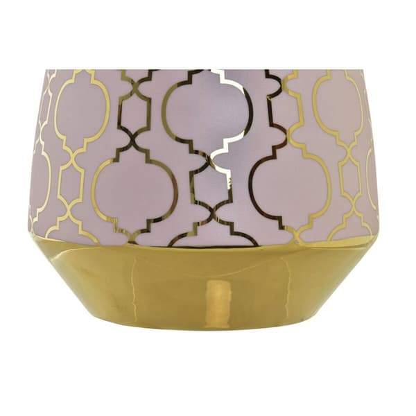 Vas DKD Home Decor Porslin Rosa Gyllene Orientalisk (18 x 18 x 24 cm)