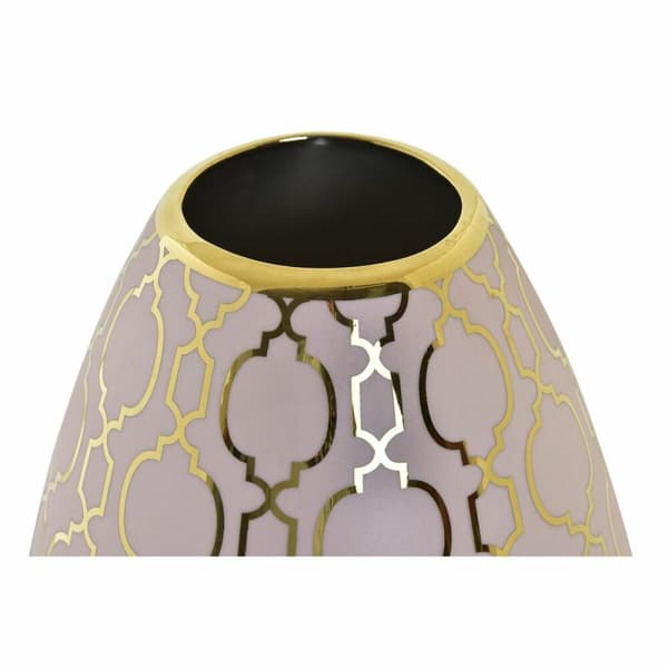 Vas DKD Home Decor Porslin Rosa Gyllene Orientalisk (18 x 18 x 24 cm)