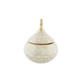 Miniatyrbild 1 av 3: Keramikskål DKD Home Decor Vit Gyllene Porslin Orientalisk Kromad 18 x 18 x 22 cm