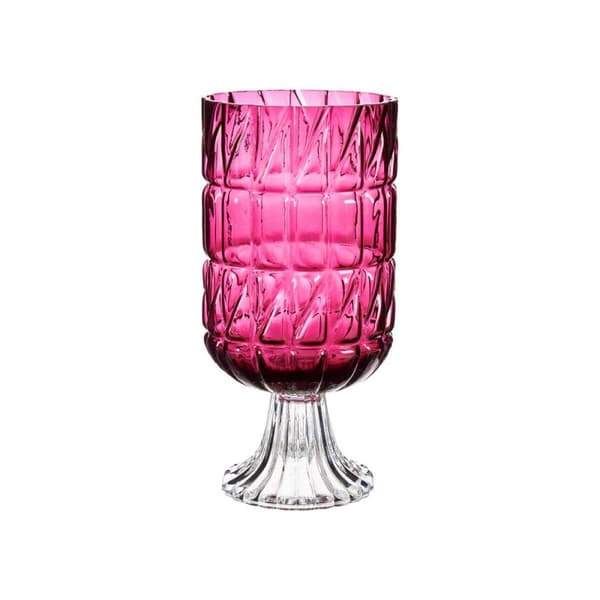 Vas Gravyr Mörkrosa Glas 13 x 26,5 x 13 cm (6 antal)