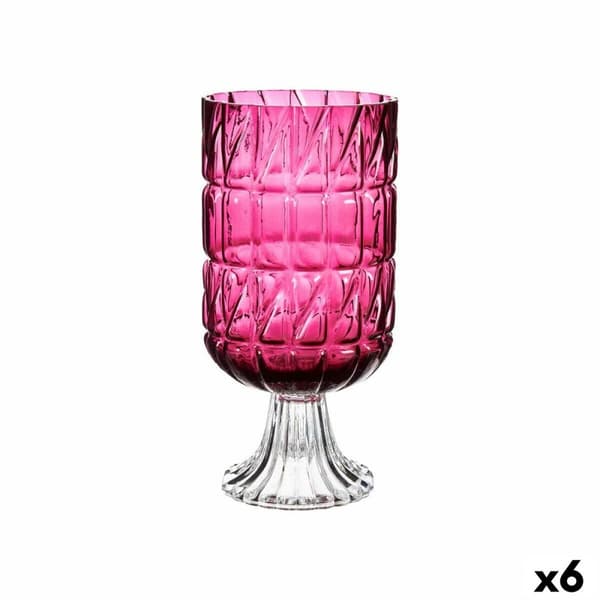 Vas Gravyr Mörkrosa Glas 13 x 26,5 x 13 cm (6 antal)