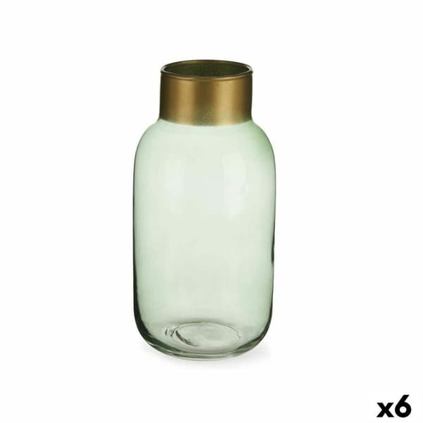 Vas Grön Gyllene Glas 11,5 x 24 x 11,5 cm (6 antal)