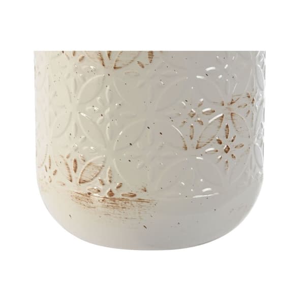 Vas Home ESPRIT Vit Metall 15 x 15 x 28 cm