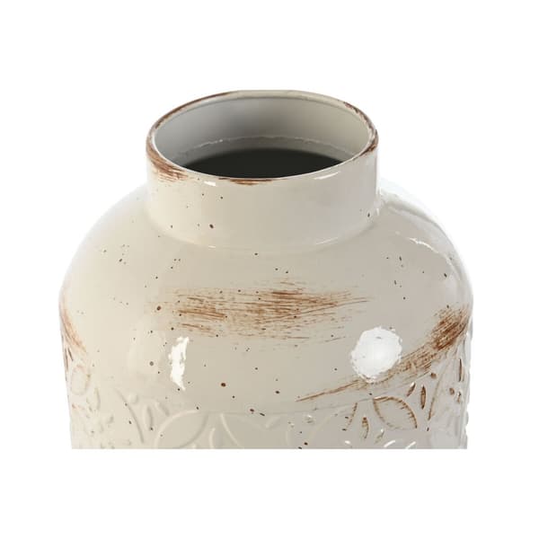 Vas Home ESPRIT Vit Metall 15 x 15 x 28 cm