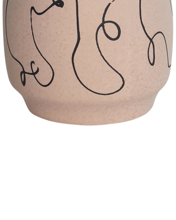 Blomvas Sandbeige Stengods Abstrakt Motiv Inomhusdekoration Modern Design Vattentät